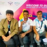 Hanshi Premjit Sen with some Medal winners from Bengal at the 36th National Games 2022 in Gujrat.
