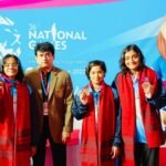 Hanshi Premjit Sen with some Medal winners of Bengal, at the 36th National Games 2022 in Gujrat. He was appointed as the "Deputy Chef De Mission" for the Bengal team by the Bengal Olympic Association (BOA)